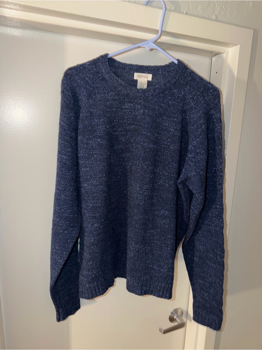 Barneys New York Men's Dark Navy Crewneck Knit Sweater